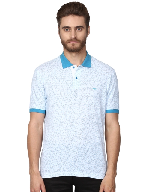 

ColorPlus Men White Printed Polo Collar T-shirt