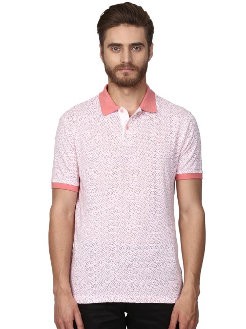 

ColorPlus Men White Printed Polo Collar T-shirt