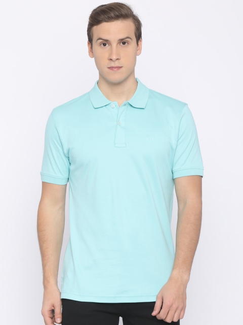 

ColorPlus Men Sea Green Solid Polo Collar T-shirt