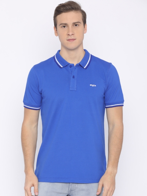 

ColorPlus Men Blue Solid Polo Collar Tailored Fit T-shirt