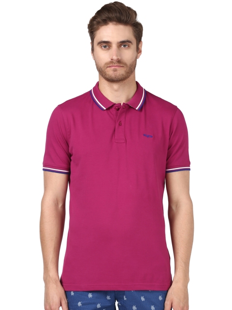 

ColorPlus Men Purple Solid Polo Collar T-shirt