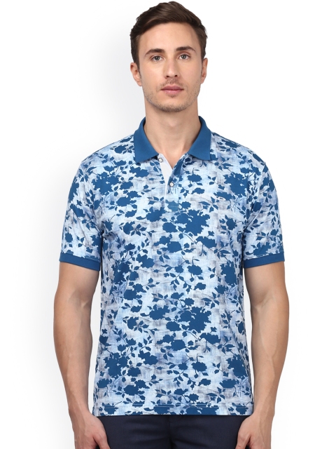 

ColorPlus Men Blue Printed Polo Collar T-shirt