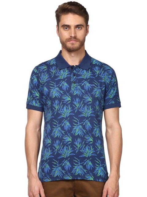 

ColorPlus Men Blue Printed Polo Collar T-shirt