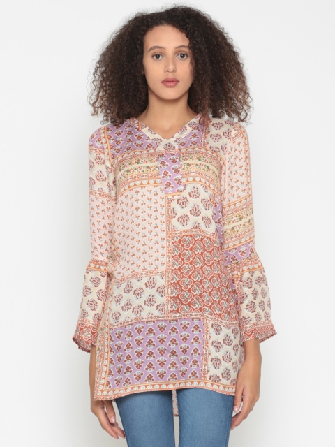 

People Orange Printed Tunic