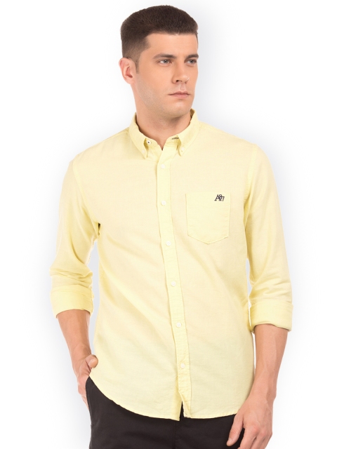 

Aeropostale Men Yellow Regular Fit Solid Casual Shirt