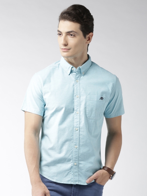 

Aeropostale Men Blue Regular Fit Solid Casual Shirt