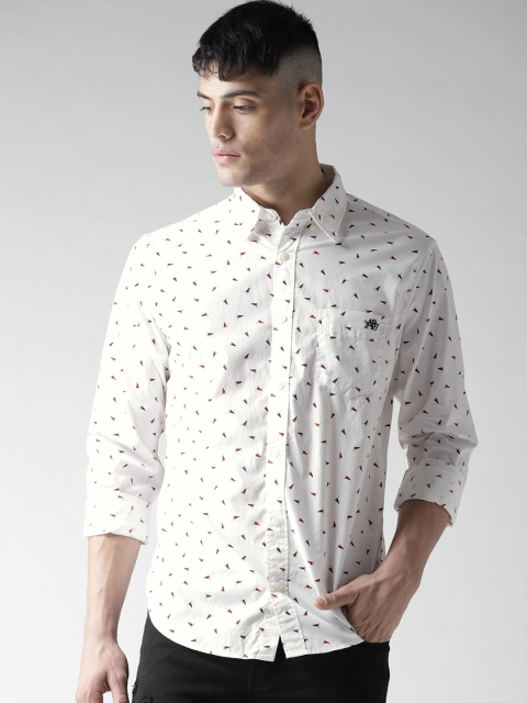 

Aeropostale Men White Regular Fit Printed Casual Shirt