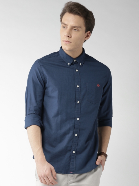 

Aeropostale Men Navy Blue Regular Fit Solid Casual Shirt