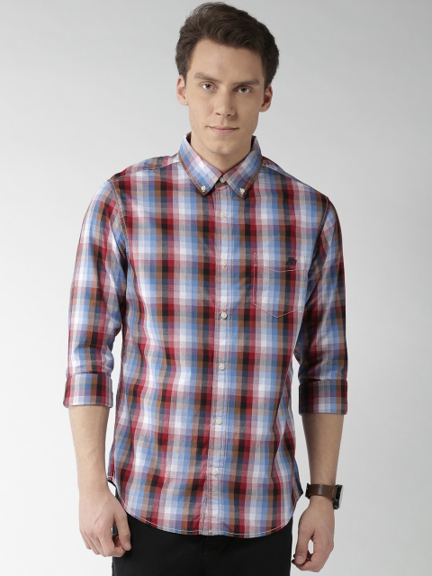 

Aeropostale Men Red & Blue Regular Fit Checked Casual Shirt