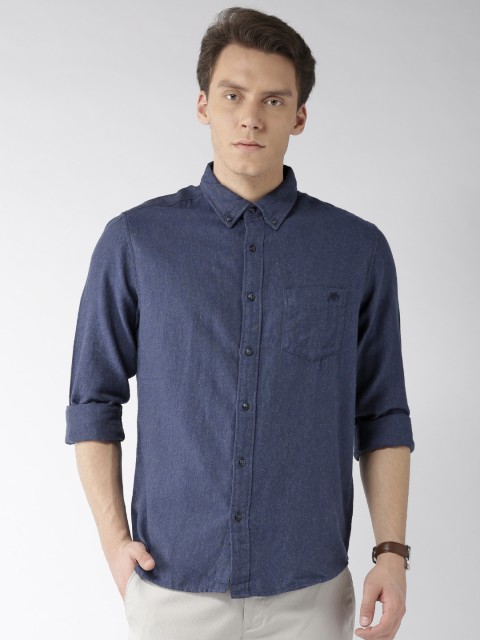 

Aeropostale Men Navy Blue Regular Fit Solid Casual Shirt