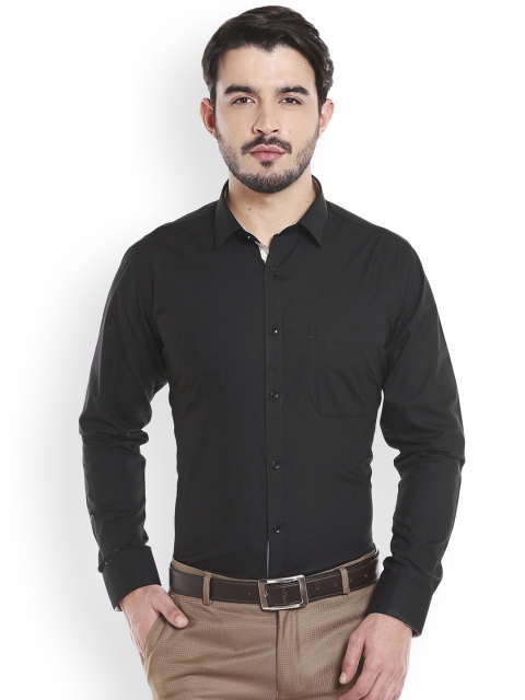 

Solemio Men Black Regular Fit Solid Formal Shirt