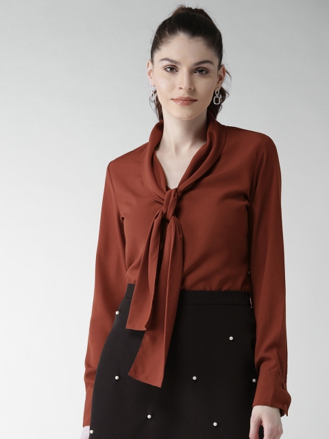 

20Dresses Women Rust Red Solid Top