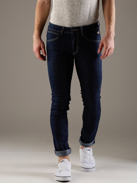 

Flying Machine Men Navy Blue Regular Fit Mid-Rise Clean Look Stretchable Jeans