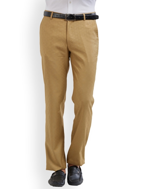

Solemio Men Khaki Slim Fit Solid Formal Trousers