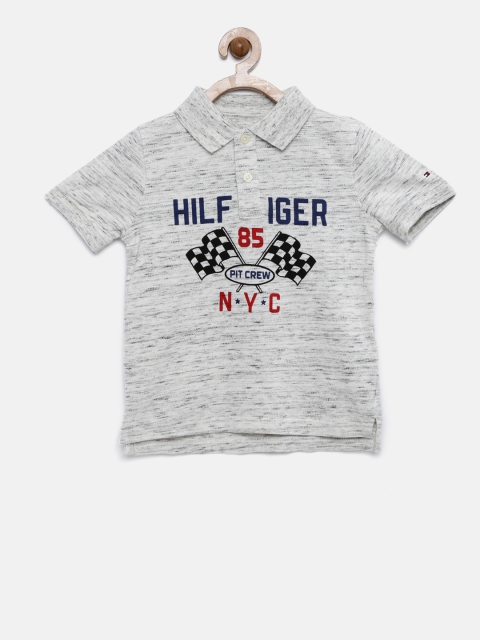 

Tommy Hilfiger Boys Grey Printed Polo T-shirt