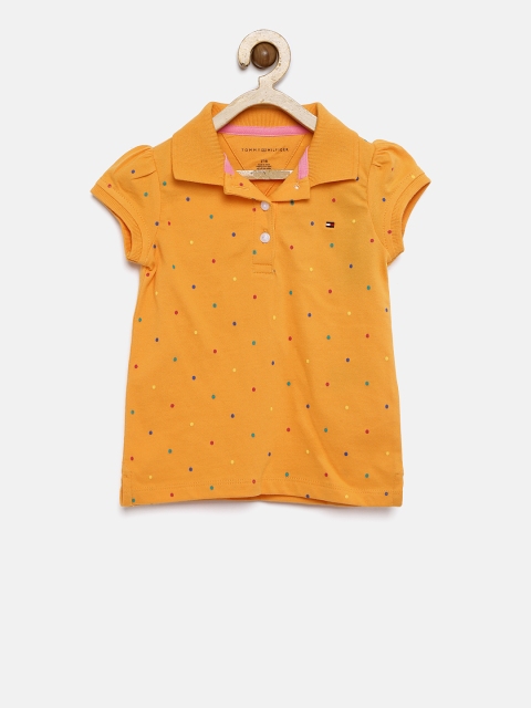 

Tommy Hilfiger Girls Orange Printed Polo Collar T-shirt