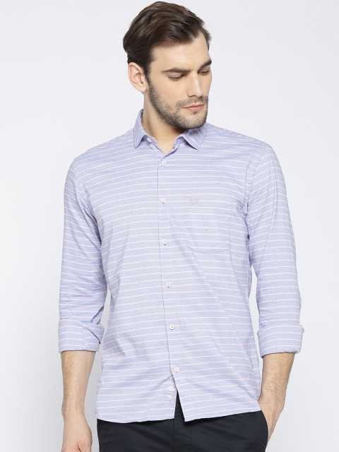 

Park Avenue Men Blue & Pink Slim Fit Striped Casual Shirt