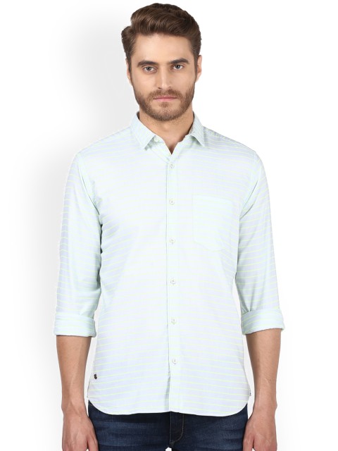 

Park Avenue Men Blue Slim Fit Striped Casual Shirt