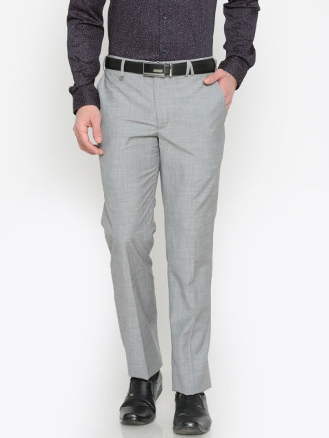 

Park Avenue Men Grey Super Slim Fit Self Design Formal Trousers
