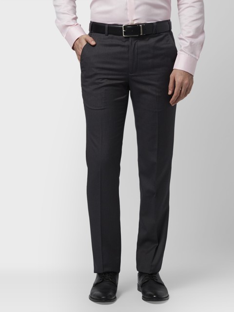 

Park Avenue Men Grey Slim Fit Solid Formal Trousers