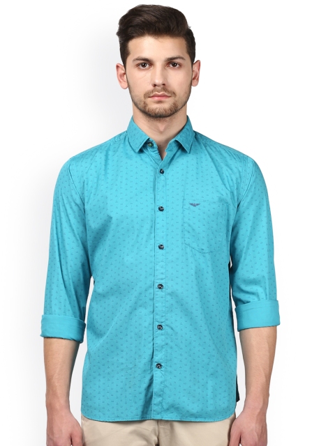 

Park Avenue Men Blue Slim Fit Printed Casual Shirt