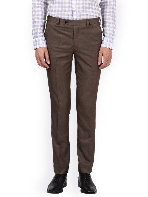 

Park Avenue Men Brown Slim Fit Solid Formal Trousers