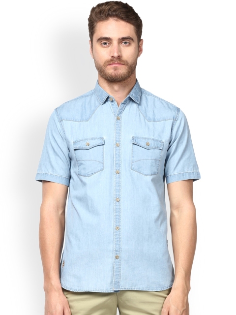 

Park Avenue Men Blue Slim Fit Solid Casual Shirt