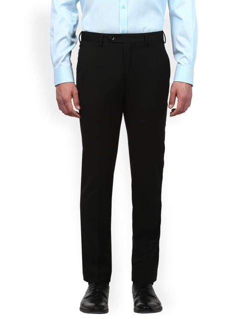 

Park Avenue Men Black Slim Fit Solid Formal Trousers