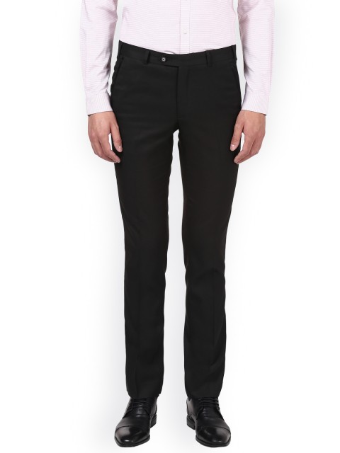 

Park Avenue Men Black Slim Fit Solid Formal Trousers