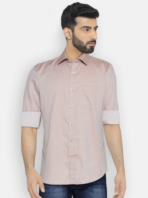 

Park Avenue Men Beige Regular Fit Self Design Formal Shirt