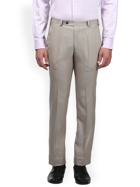 

Park Avenue Men Beige Slim Fit Solid Formal Trousers