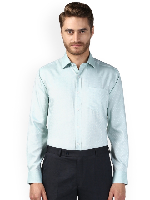 

Park Avenue Men Sea Green Regular Fit Printed Semiformal Shirt