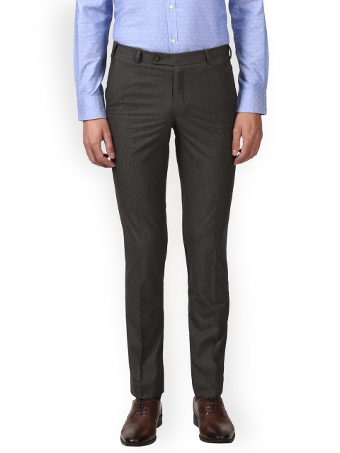 

Park Avenue Men Brown Slim Fit Solid Formal Trousers