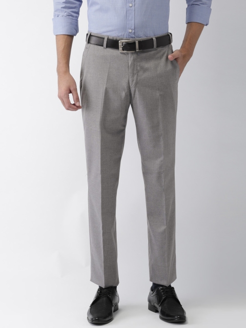 

Park Avenue Men Grey Super Slim Fit Solid Formal Trousers