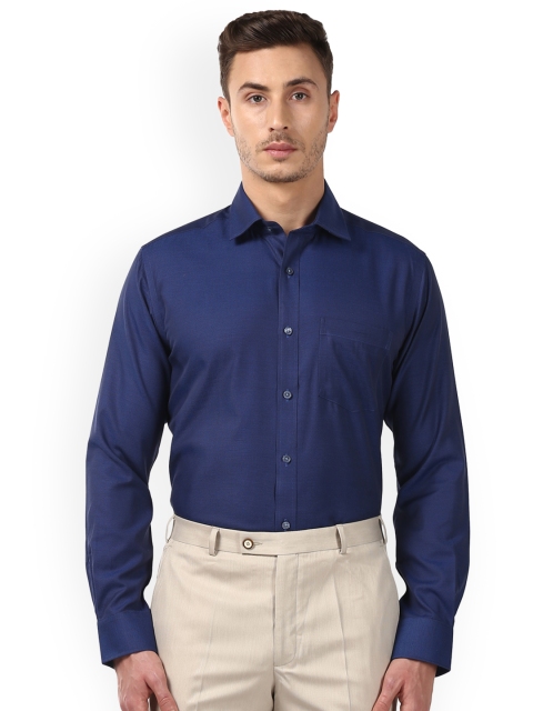 

Park Avenue Men Blue Regular Fit Self Design Formal Shirt