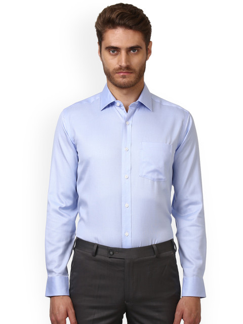 

Park Avenue Men Blue Regular Fit Self Design Formal Shirt