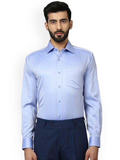 

Park Avenue Men Blue Regular Fit Self Design Formal Shirt