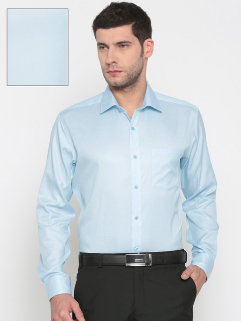 

Park Avenue Men Blue Regular Fit Self Design Formal Shirt