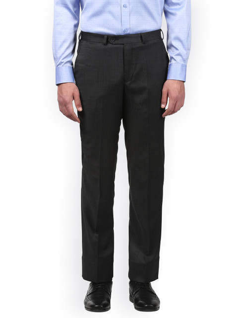 

Park Avenue Men Blue Regular Fit Solid Formal Trousers