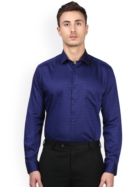 

Park Avenue Men Blue Regular Fit Checked Formal Shirt