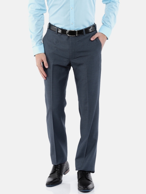 

Park Avenue Men Blue Slim Fit Self Design Formal Trousers