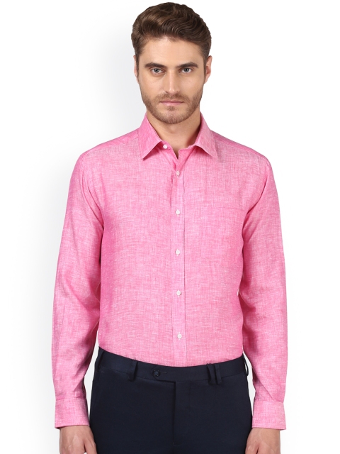 

Park Avenue Men Pink Linen Regular Fit Solid Formal Shirt