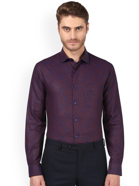 

Park Avenue Men Purple Linen Regular Fit Solid Formal Shirt