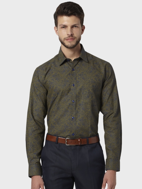 

Park Avenue Men Khaki Regular Fit Linen Printed Formal Shirt