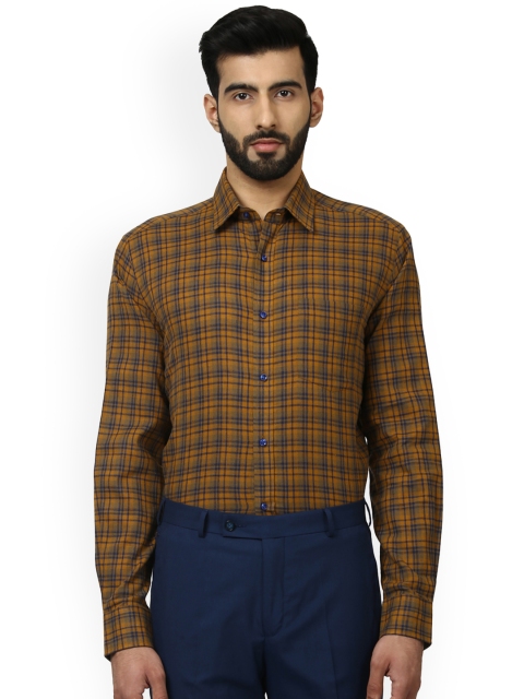 

Park Avenue Men Brown Regular Fit Checked Formal Shirt