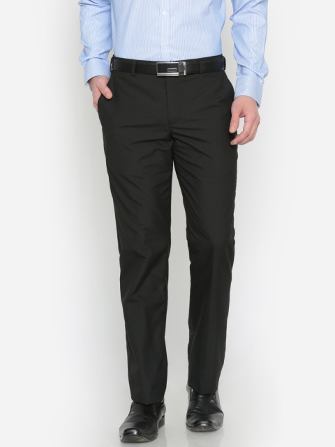 

Park Avenue Men Black Smart Regular Fit Solid Formal Trousers