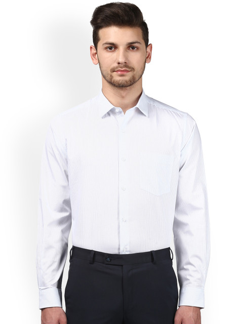 

Park Avenue Men Blue Regular Fit Striped Formal Shirt