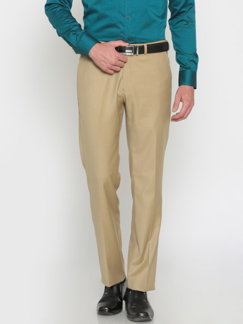 

Park Avenue Men Beige Smart Fit Solid Formal Trousers