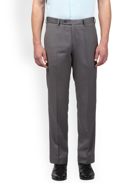 

Park Avenue Men Grey Smart Slim Fit Solid Formal Trousers