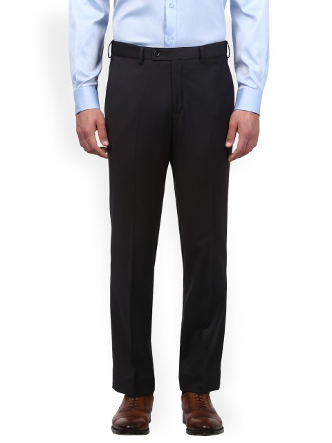 

Park Avenue Men Black Slim Fit Solid Formal Trousers